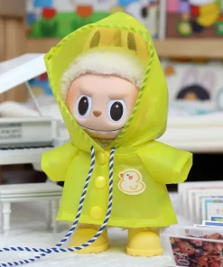 17cm Labubu Raincoat Doll Clothes Heartbeat Macaron Outfits Labubu Accessories