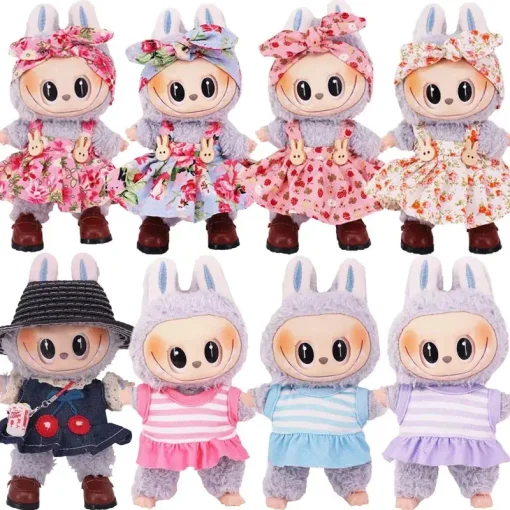 For 15-17cm Labubu Doll Clothes Dress Hair Band Canvas Shoe Accessories Kpop Idol EXO Clothing Gift,Labubu Decoration Glasses