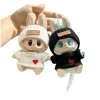 Pop doll clothes hoodie floral dress sweater jeans hat for 17cm labubu doll outfit clothes accessories, girl's toys clothing gif