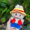 Labubu V3 Cute Mini Plush Doll Clothing Outfit Labubu Bucket Overalls Casual Clothes Fashion Korea Kpop Idol Doll Accessories 3
