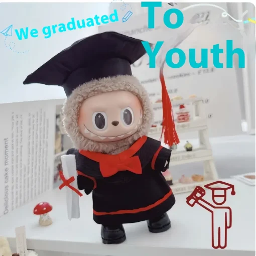 Labubu Original Doll‘s Baby Clothes Bachelor's degree High-quality Dress The Monster Outfit Accessories graduate Gift Kid's