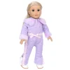 Doll Clothes 18Inch/45cm Baby New Born Doll Purple Rompers Hooded For Rebirth Doll Americanog Girl Doll Casual Wear Accessory