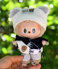 Labubu I II Idol Dolls Fashion Bear Cute 17cm Mini Plush Doll'S Clothes Korea Kpop Exo Idol Dolls DIY Accessories Gifts Bear Set