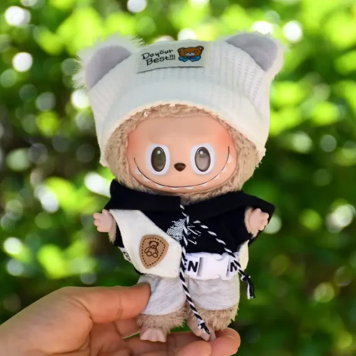Labubu I II Idol Dolls Fashion Bear Cute 17cm Mini Plush Doll'S Clothes Korea Kpop Exo Idol Dolls DIY Accessories Gifts Bear Set