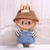 Only Clothes 38cm Labubu Plush Doll Clothing Striped T-Shirt And Overalls Casual Wear Doll Clothes Toy For Kids