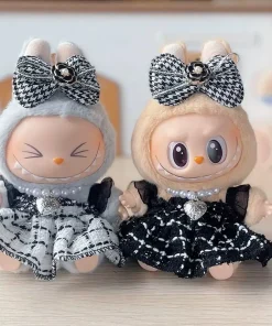 Labubu Clothes Mini Plush Doll Skirt Labubu Outfit Doll Clothes with Bow for Plush Cartoon Labubu Accessories Luxury Set Custom