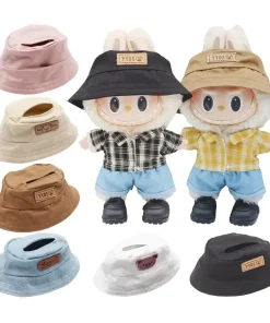 17cm Mini Plush Doll'S Clothes Outfit Accessories For Korea Kpop Exo Labubu Idol Open fisherman hat DIY Clothing Gift