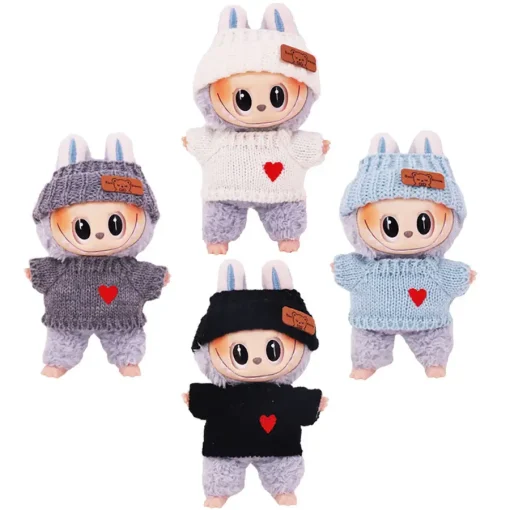 Labubu V1v2  Mystery Box Cute Baby Clothes Face Dolls Hanging Accessories Sitting Style Fashion Outfit Accessorie Only Clothes