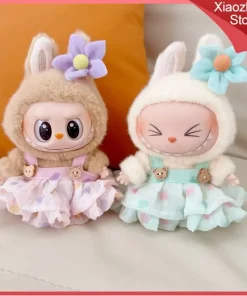 Only Clothes 17cm Mini Doll Dress Accessories Korea Kpop Exo Labubu Idol V1 V2 Love Bear Dress Hat Set Fashions Clothing Gift