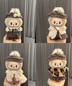17cm Labubu Retro Style Outfit Small Painter Hat and Clothing Artistic Labubu Doll Clothes Set