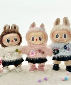 17cm Labubu Clothes Mini Plush Doll'S Clothes Labubu Baby Clothes Dress Outfit Accessories Plush Cartoon Accessorie Custom