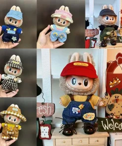 Mini Doll Clothes for 15-17cm Labubu Dolls Accessories Korea Kpop Exo Labubu Idol V1 V2 Doll Toys Overalls Set Clothes Dollhouse