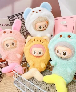 The Labubu Figurine Clothes Are 17cm Long And Are Made Of Labubu Fabric, With A Small Animal Head Cover And Hanging Accessories