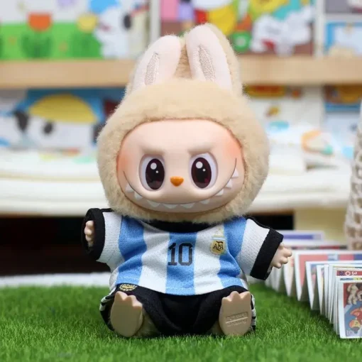 In Stock Only Clothes 17cm Labubu Football Uniform Sports Outfit Heart Pounding Macaron Dressing Full Of Handsome Dress Up Gifts