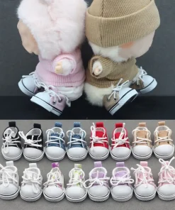 17cm Labubu Shoes Fashion Canvas Shoes Clothes Cartoon Baby Canvas Leather Shoes Doll Universal Clothing Accessories