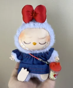 17cm labubu clothes outfit Plush doll clothes Macaron Cute Clothing DIY Kid Gift  Dog Clothes v1 v2 Cowboy Skirt Bow