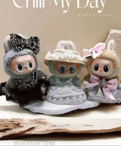 (Clothes Only)17cm Labubu Clothes, Labubu Blind Box, Sit For Party, First, Second, Third Generation Xiao Xiang Feng Dresses
