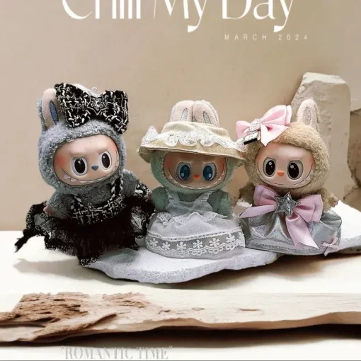 (Clothes Only)17cm Labubu Clothes, Labubu Blind Box, Sit For Party, First, Second, Third Generation Xiao Xiang Feng Dresses