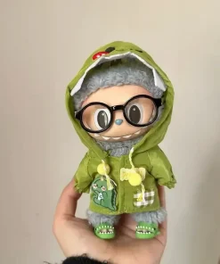 Dinosaur Raincoat Set Clothing for Labubu 10cm Mini Plush Doll Clothes Outfit Accessories Idol V1 V2 Gift