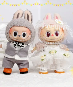 Labubu Wedding Dress 17cm Cute Mini Doll Clothing Idol Doll Clothing Accessories Flower Fairy Clothing DIY Children's Gift Toys