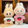 17cm Cute Mini Plush Doll’s Clothes Outfit Accessories For Labubu Dolls Clothing Gift Sitting Party Series Hat Jumpsuit T-shirt 2