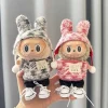 Doll Clothes for 17cm Labubu Dolls Toy Cute Mini Plush Doll’s Outfit Accessories Student Outfit Maid Dress Hairpin Fans Gift 3