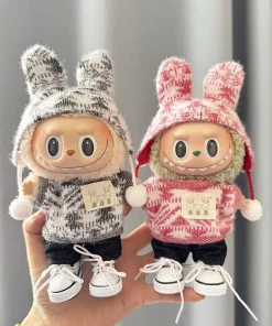 For 15-17 cm Labubu clothes outfit Labubu sitting party jacquard two-piece set Dolls Accessories Cute Decoration