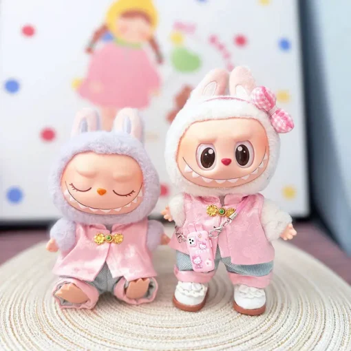 Cute Labubu Doll Clothes Outfit Accessories Chinese Traditional Set for 15CM 17CM Mini Dolls Clothing Girl Kid Gift Labubu Ropa