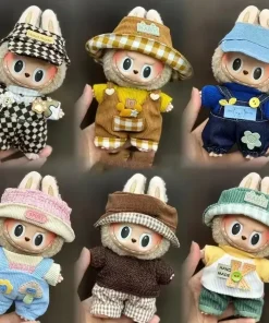 Mini Plush Doll'S Clothes Outfit Accessories For Korea Kpop Exo 15-17cm Labubu Idol Overalls set Clothing Gift