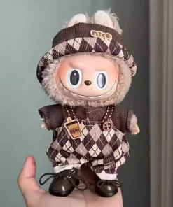 Mini Plush Doll'S Clothes Outfit Accessories for Korea Kpop Exo 15-17cm Labubu Idol V1 V2 Cool Handsome Strap Set Clothing Gift