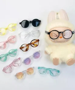 Labubu 6.5cm Transparent Plastic Glasses for 1/8 1/6 1/3 1/4 BJD for Labubu MSD Plush for EXO Doll Sunglasses
