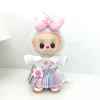 17cm Labubu Doll Outfits Designer Luxury Labubu Doll Clothes Pleated Skirt Plush Toys Clothes Labubu Doll Accessories