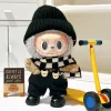New Cute Mini 17cm  Labubu Clothes Macaron Vinyl Figure Winter Sweater Hat Set Doll Wear For Accessories Girl Baby Clothes Gift