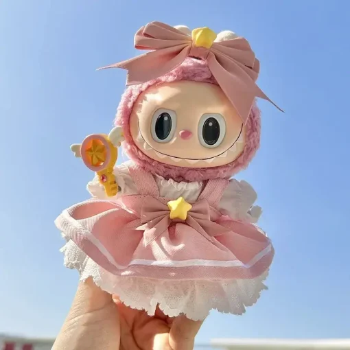 17cm Cute Labubu Clothes Accessories Idol Dolls Skirt Doll Clothes Clothing Fans Overalls Japanese Anime Magic Girl Sakura Cos