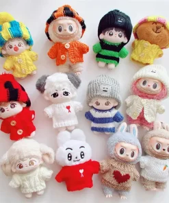 10cm Cute Mini Plush Doll'S Clothes Outfit Accessories For Korea Kpop Exo Labubu Idol Dolls Sweater Hat Clothing DIY Kid Gift