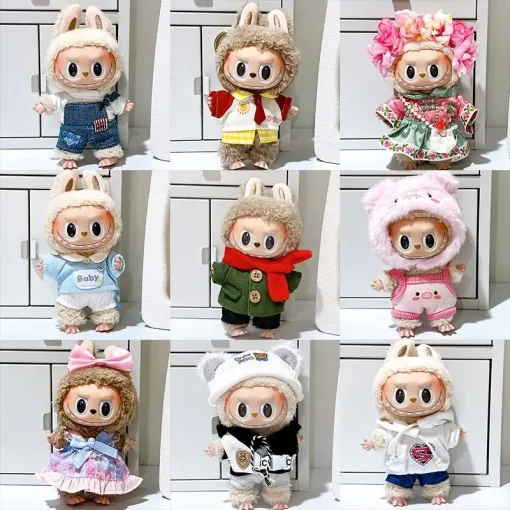 Only Clothes Labubu Doll Clothes Cute Fashion Pendants Doll Change Clothes Cool Doll Plush Toy Girl Gift Decorated Beautiful