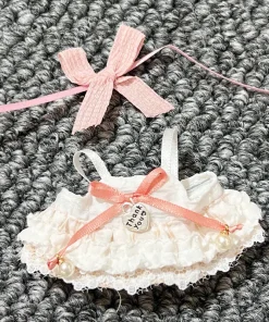 Labubu First And Second Generation Vinyl Dolls Summer Cake Dress Set Macaron Sitting Party Dress Changing Doll Clothes Dress