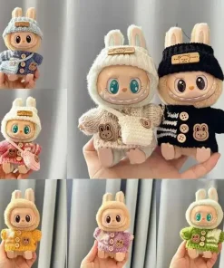 For 15-17 cm Labubu Clothes outfit Labubu Sitting Party Bear Label Scarf Hat Dolls Accessories Cute Decoration