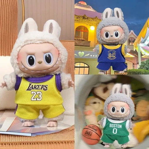 New Sale Only Selling Clothes 17cm First Second Generation Labubu Basketball Clothes Cute Doll Decoration Handmade Doll Clothes