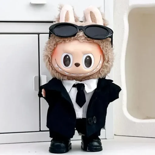 For 17 cm Ropa labubu v1/v2/v3 baby clothes outfit cool suit sunglasses suit doll doll wearing for labubu accessories