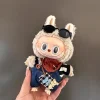 Labubu Clothes For 15-17cm V1 V2 V3 Plush Idol Doll Leisure Suit T-Shirt Overalls Bag Scarf 4PCS/Pack Decoration Accessories