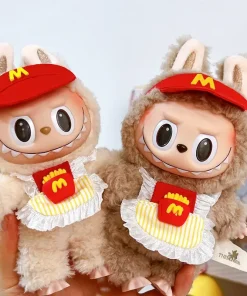 Labubu 17cm Clothes Outfit Accessories For Labubu Dolls Clothing Kid Gift French Fries Apron And M Hat EB19G