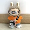 Doll Clothes For 15-17CM Labubu Mini Plush Doll Bear Cookie Series Cute Head Cover Overalls 2PCS/Pack Decoration Clothing Gift 2