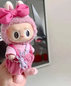 Vêtements labubu originaux de 17cm, vêtements de poupée en peluche Macaron, vêtements mignons, bricolage, cadeau pour enfant, accessoires pour cheveux, vêtements v1v2
