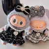 Doll Clothes Labubu Clothes Designer Black and White Plaid Dress Bow Set DIY Labubu Accessories Ropa Labubu