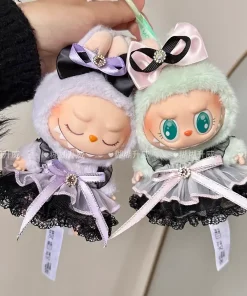 17cm Labubu V2 V1 Purple Dress Doll Clothes Outfit Accessories Idol Doll Clothing for Kid Gift Labubu Ropa
