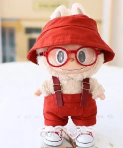 Fashion Overalls Matching Hat For 17cm Ropa Labubu Doll Clothes Mini Set Lovely Suit Trendy Accessories-Ropa Labubu