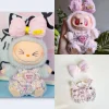 For 15/17cm Ropa Labubu Doll Clothes Outfit Solid candy color Denim overalls Dolls Accessories 2