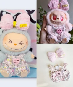 17cm Cute Labubu Outfit Little Fragrance Series Pequeño Viento Fragante Skirt & Overalls Set Ropa Labubu