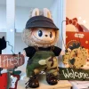 17cm Mini Doll’S Clothes Outfit Accessories For Labubu V1 V2 Striped overalls  Cool handsome Clothing Gift 2